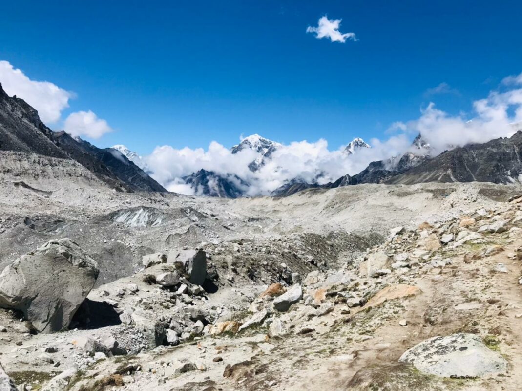 Panoramic view of the mountains in Nepal.