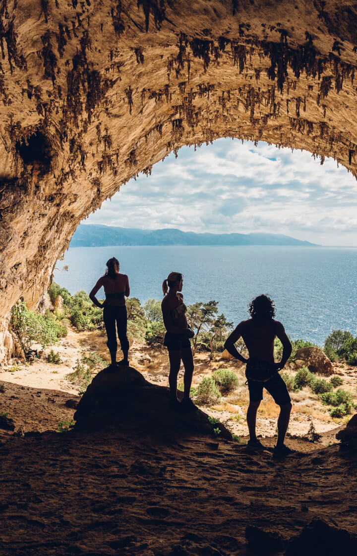 Sardinia has numerous caves situated on limestone cliffs with amazing views over the Mediterranean Sea.