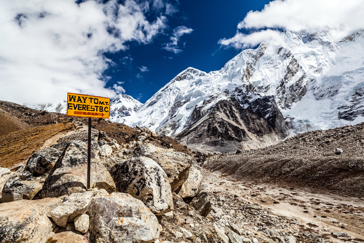 Sign of the Everest Base Camp.
