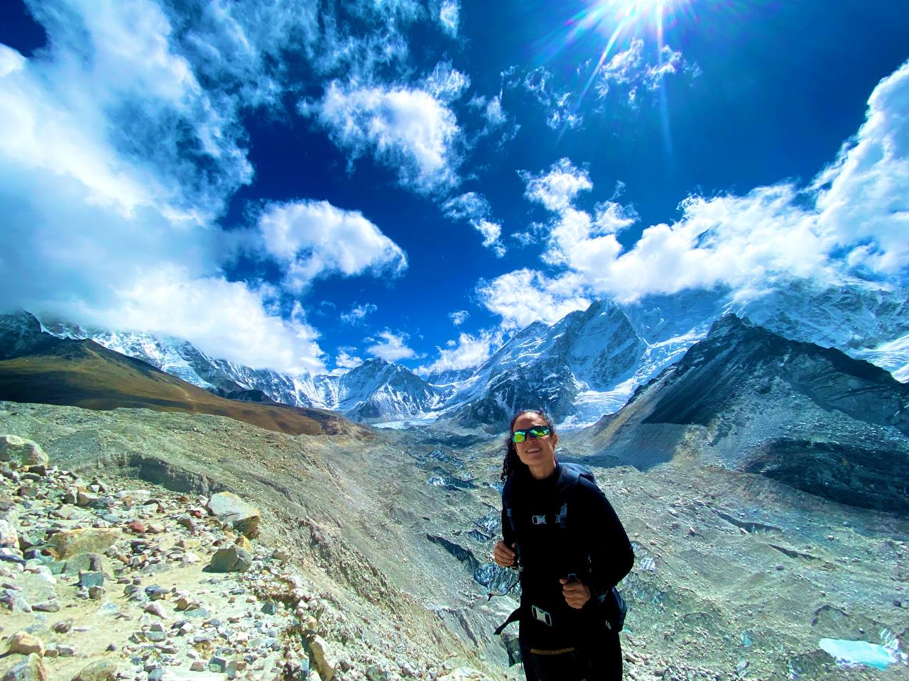Trekker near Everest Base Camp.