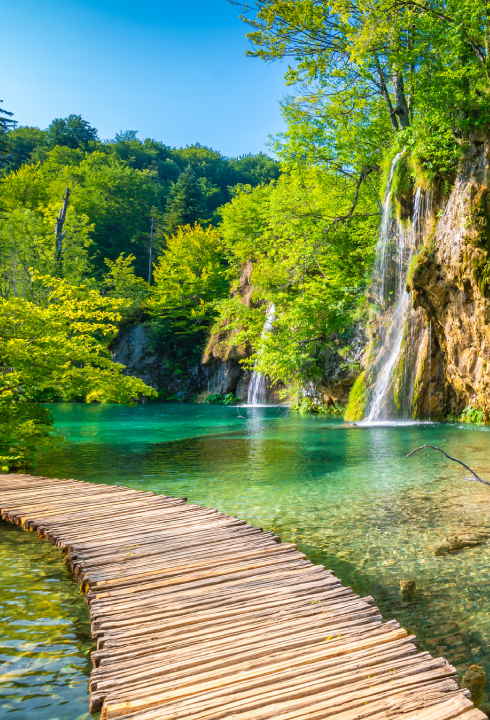 The turquoise and crystal-clear water are some of the highlights of Plitvice Lakes.