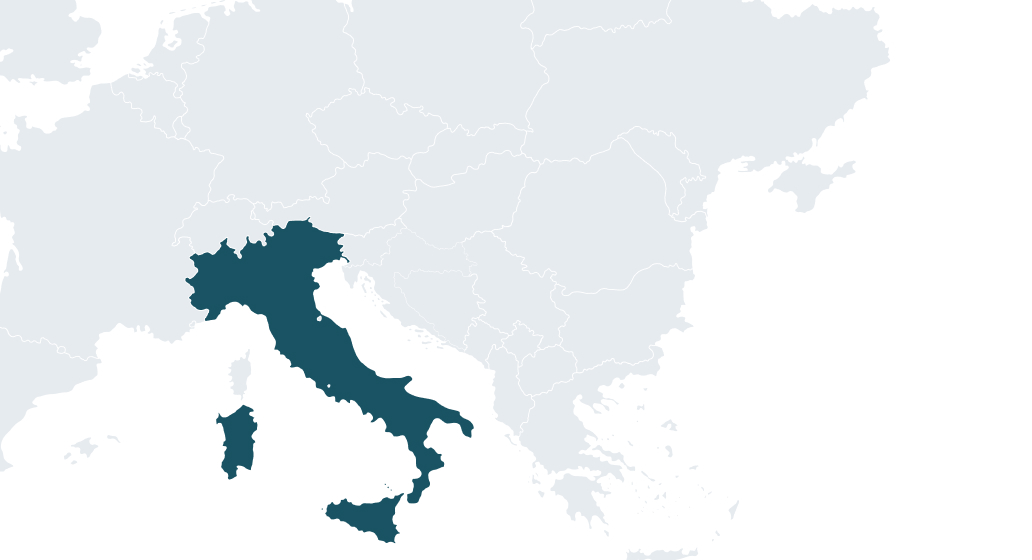 Position of Italy in Europe