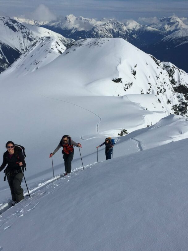 Backcountry skiing in Duffey Lake