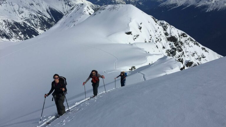 Backcountry skiing in Duffey Lake