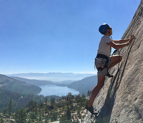Rock climbing camp for kids on Donner Summit, California