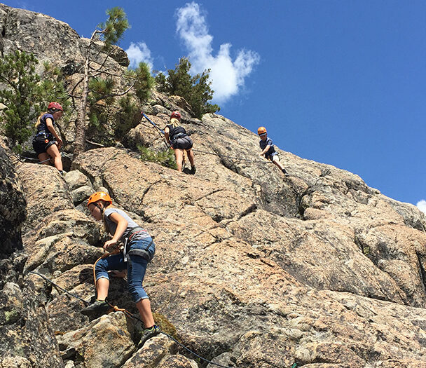 Rock climbing camp for kids on Donner Summit, California