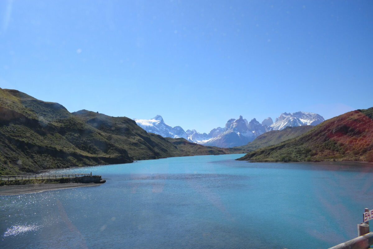 A lake seen while hiking the Torres del Paine O trek in Patagonia