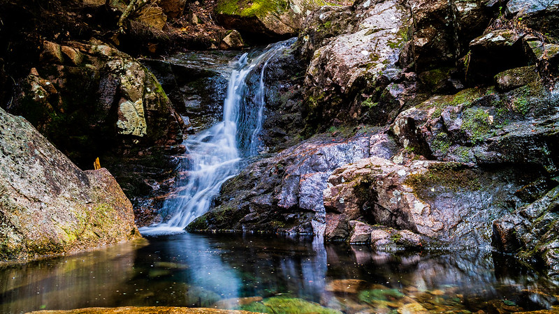 A waterfall on the Gorge Path in Maine