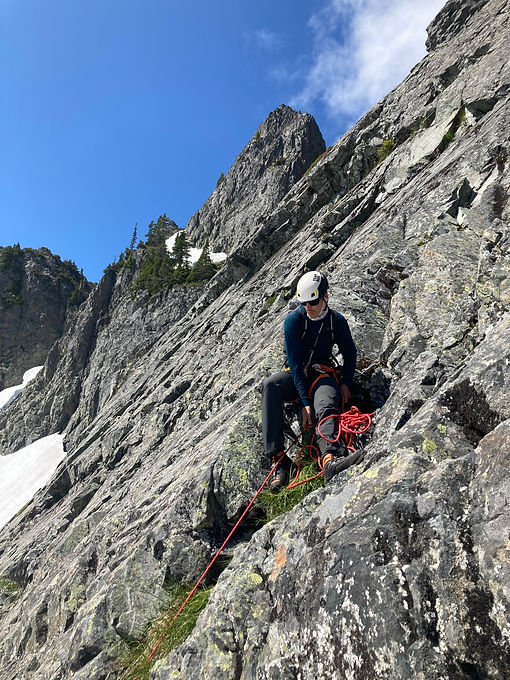 Rock climber on a cliff in Washington