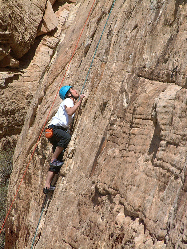 Rock climbing camp in Red Rock Canyon, Nevada