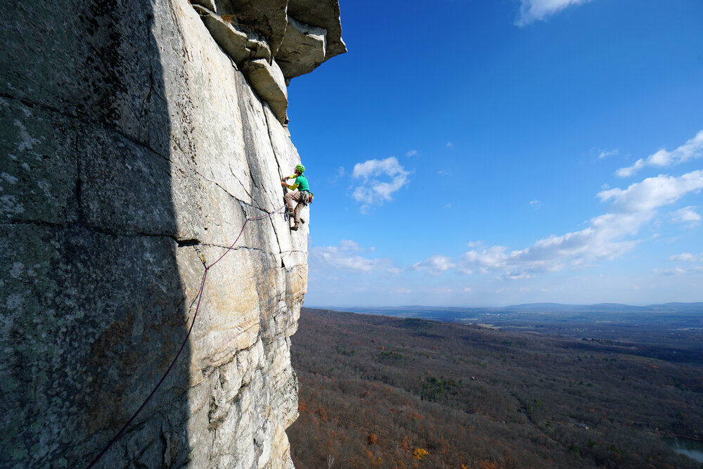 A rock climber in the Gunks