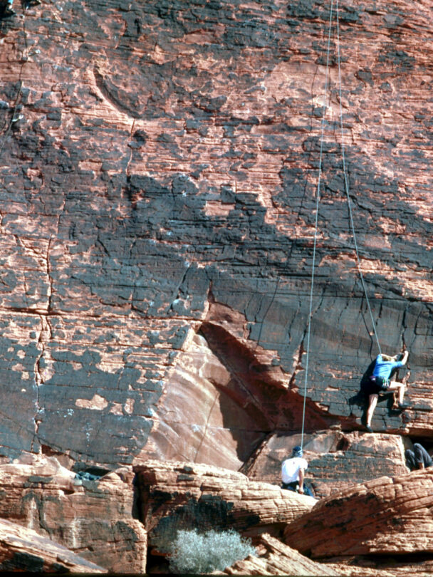 Rock climbing camp in Red Rock Canyon, Nevada
