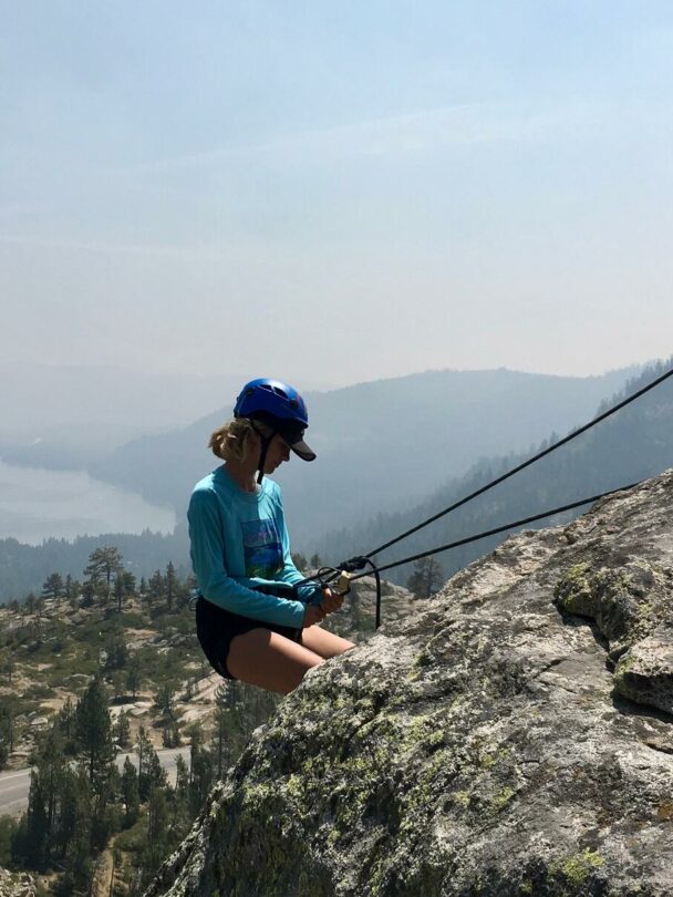 Rock climbing camp for kids on Donner Summit, California