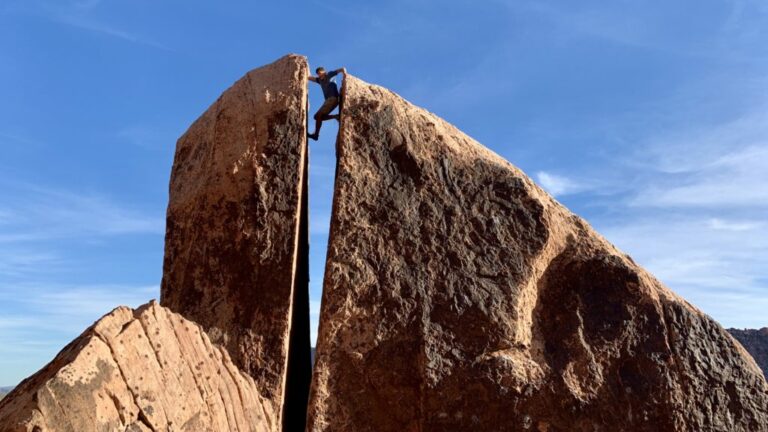 Rock climbing camp in Red Rock Canyon, Nevada