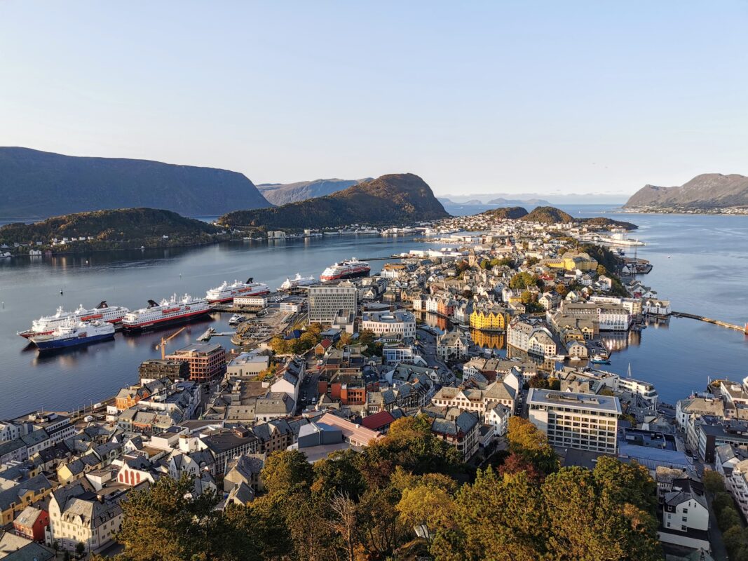 A view of Alesund, Norway, from above