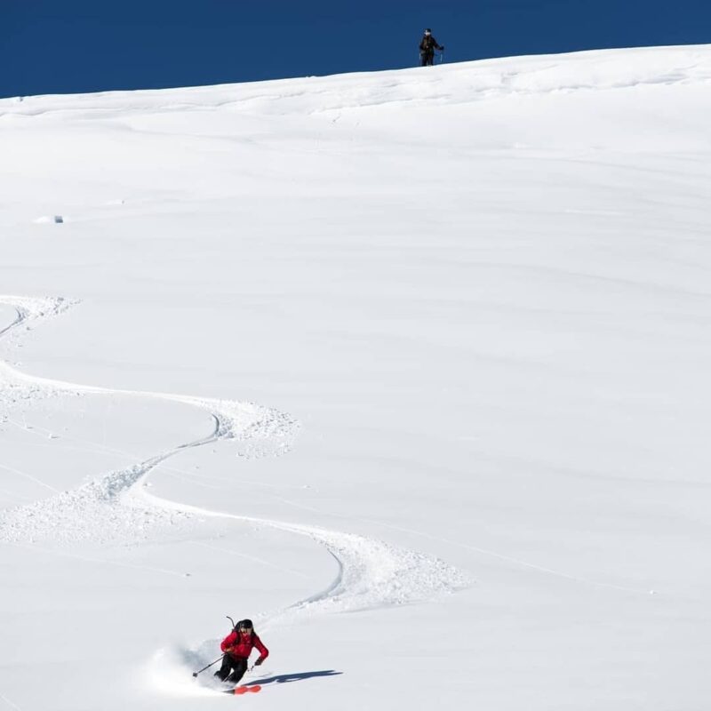 Backcountry skiers in Hjørundfjord, Norway