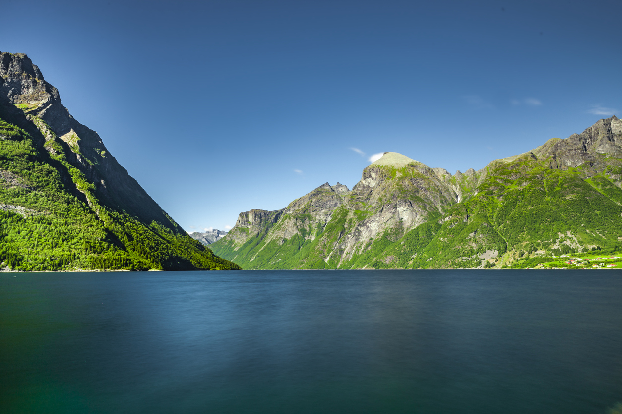 Beautiful landscapes in Hjørundfjord, Norway