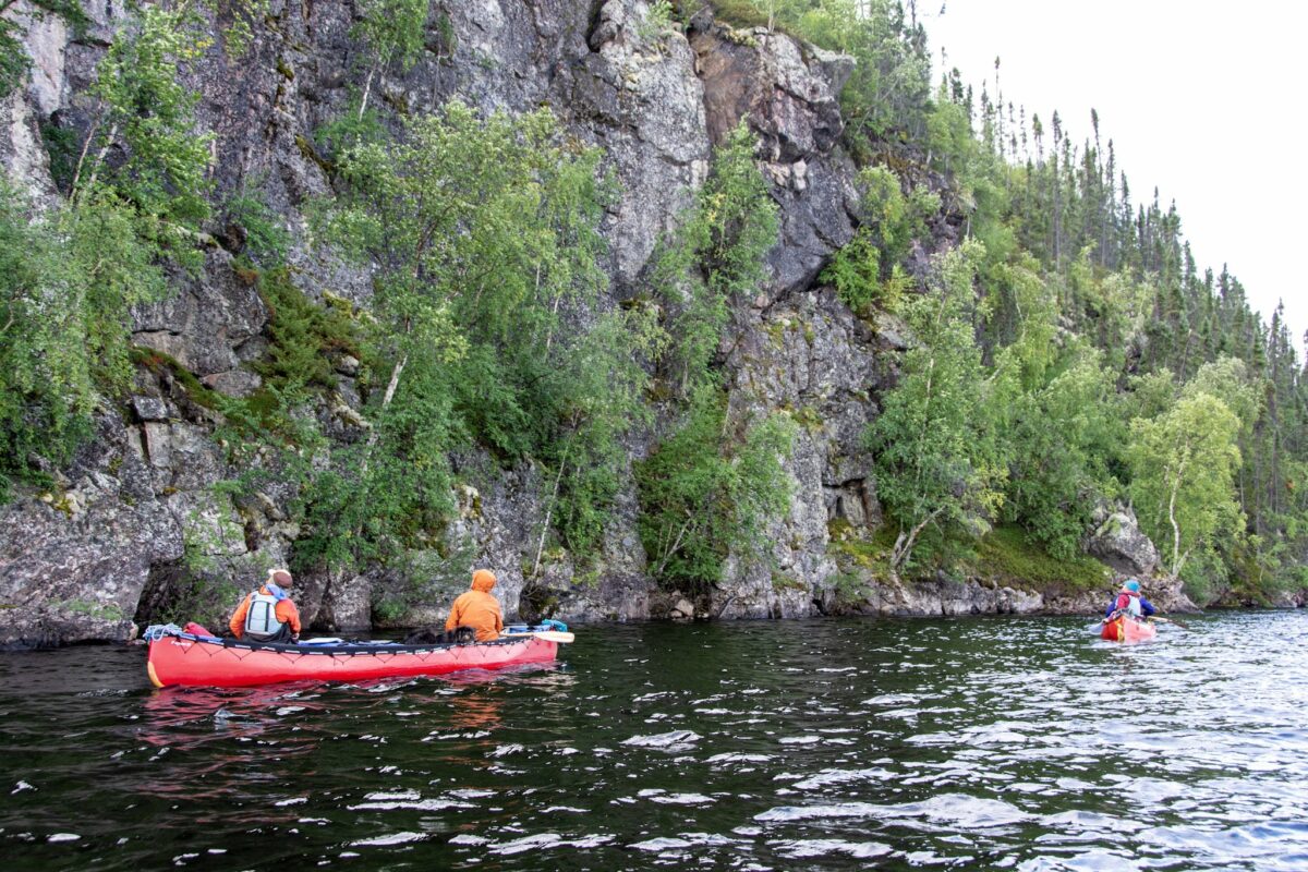 Canoers paddling the Porcupine River