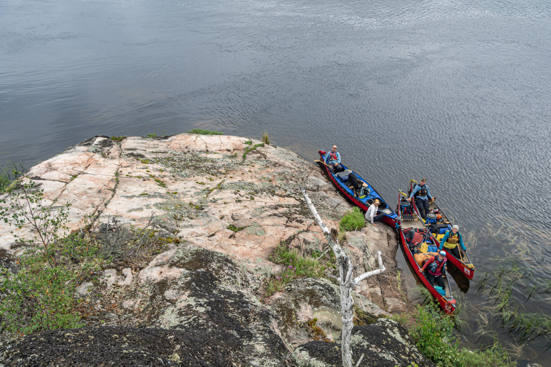Canoers posing for a photo on the Porcupine River