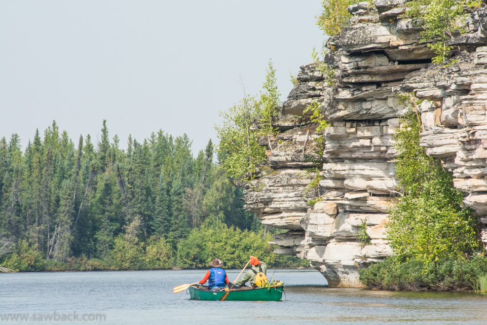 Canoers taking in views while paddling the Hawkrock River