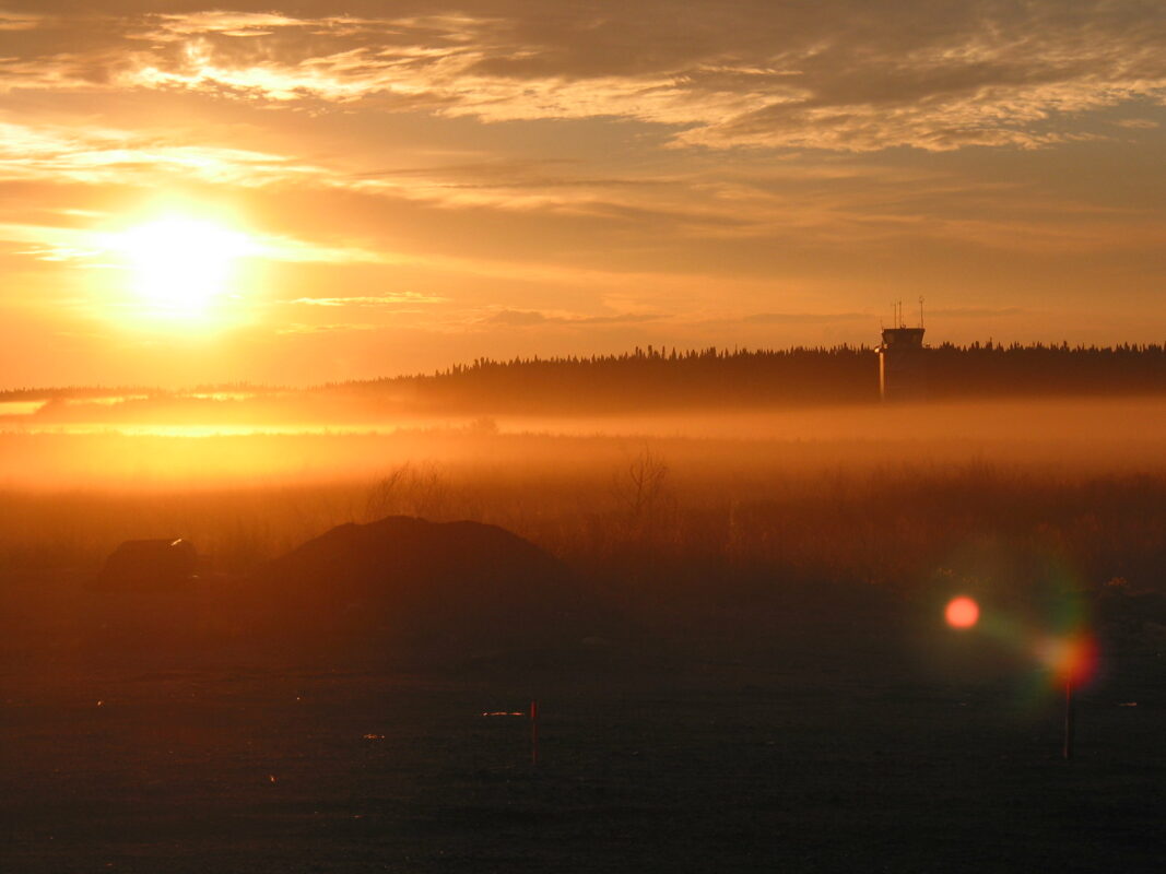 An early morning at the airport in Thompson, Manitoba