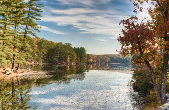 Harriman State Park is a mountainous oasis featuring 32 lakes and waterfalls such as the magnificent Cascade of Slid.