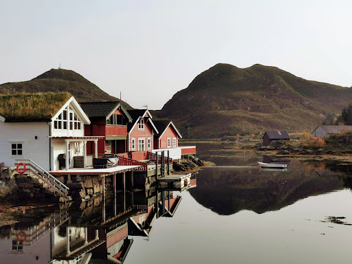 Houses on an island in Western Norway