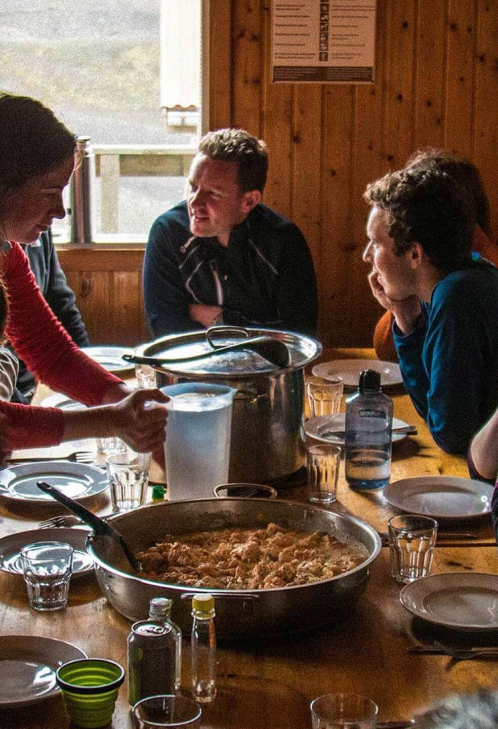 Dine on local Icelandic food and share memories with fellow hikers on the Laugavegur Trail.