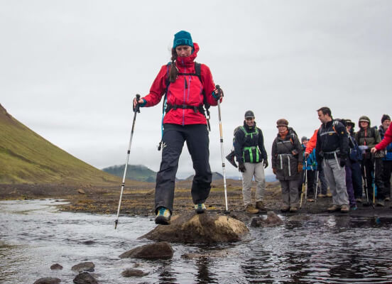 The river crossing on the Laugavegur trail.