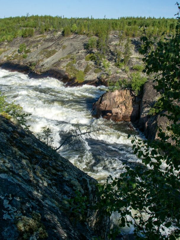 Wild canoe adventure on the Porcupine River, Saskatchewan