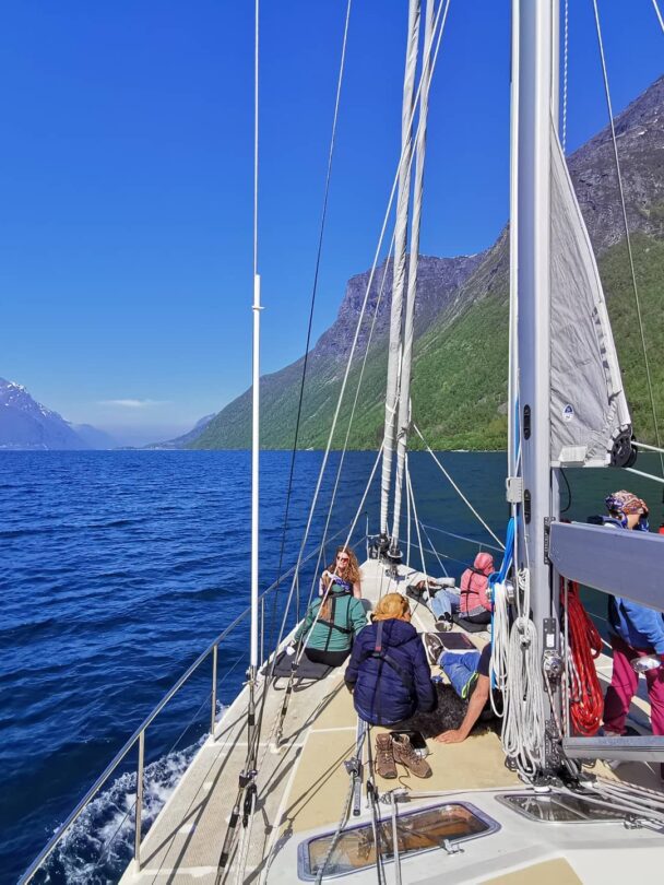 A woman doing yoga in Norway