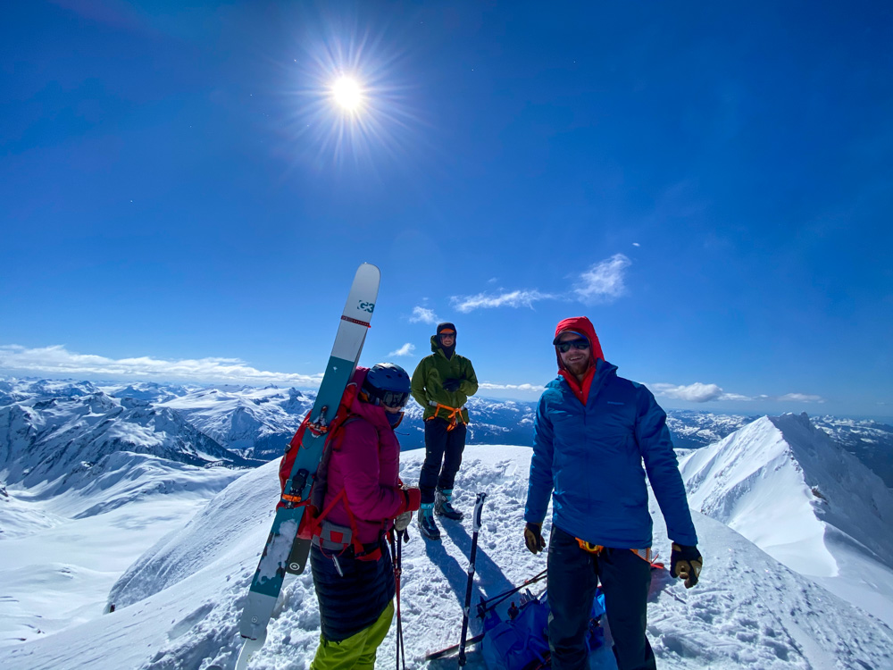 Ski mountaineers on Mt. Garibaldi