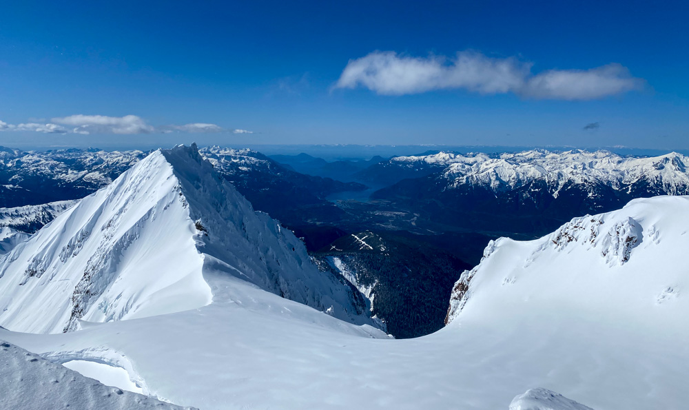 Snowy scenery on Garibaldi Neve Traverse