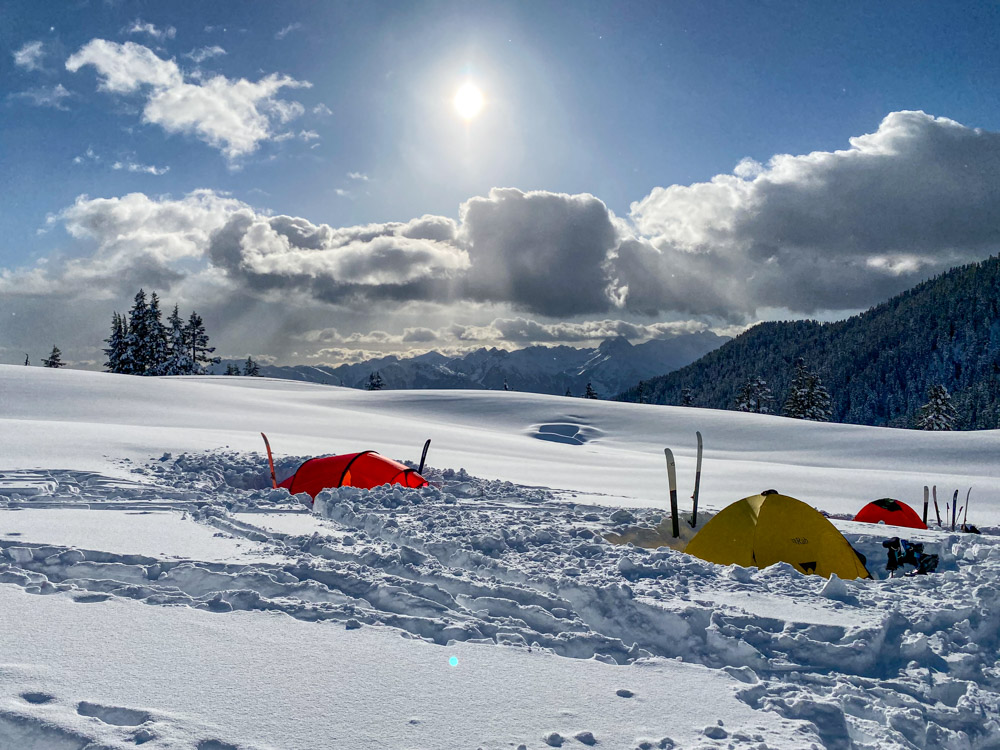 Tents on Garibaldi Neve Traverse
