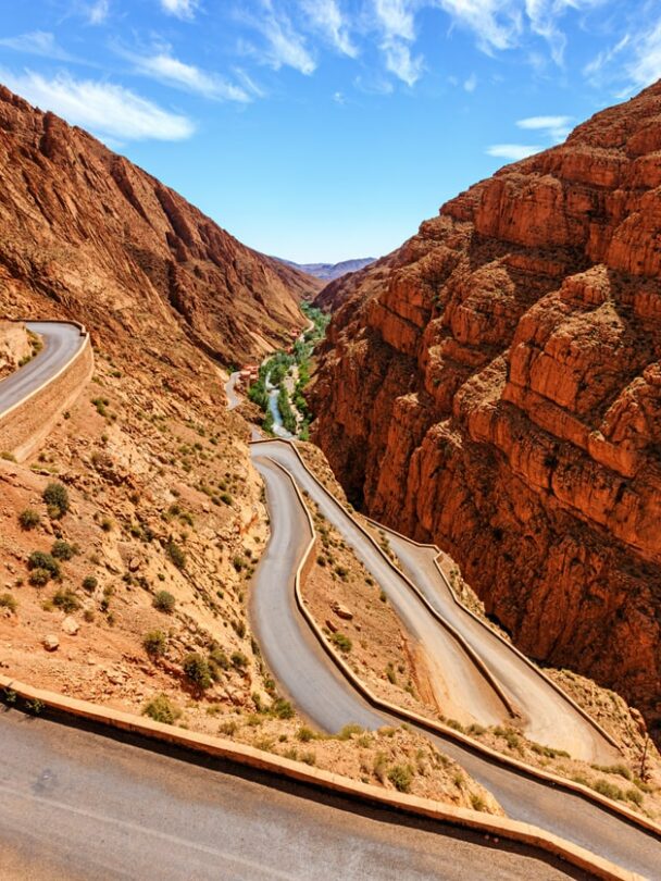 Rock climbing and hiking in the Todgha Gorge area, Morocco
