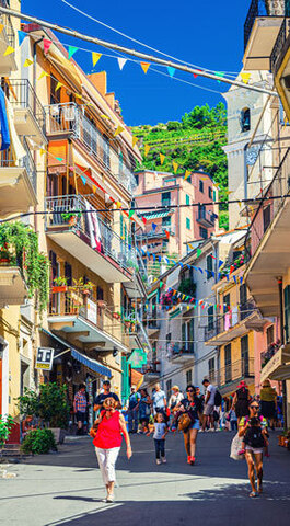 Life on the colorful, busy streets of Cinque Terre