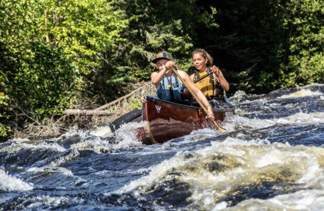 Wild canoeing on the Paull River, Canada