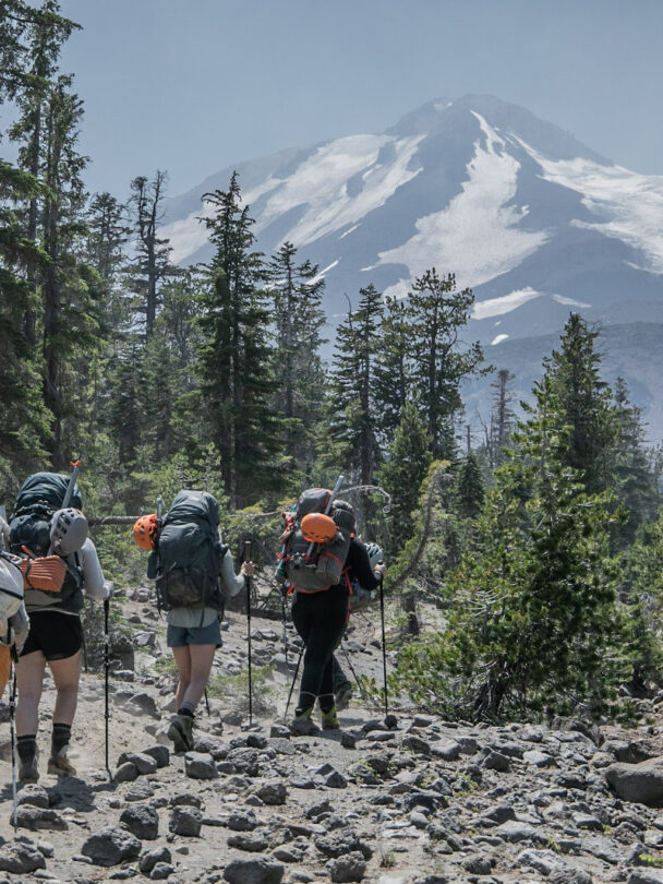 All-women’s glacier travel course on Mount Shasta, California