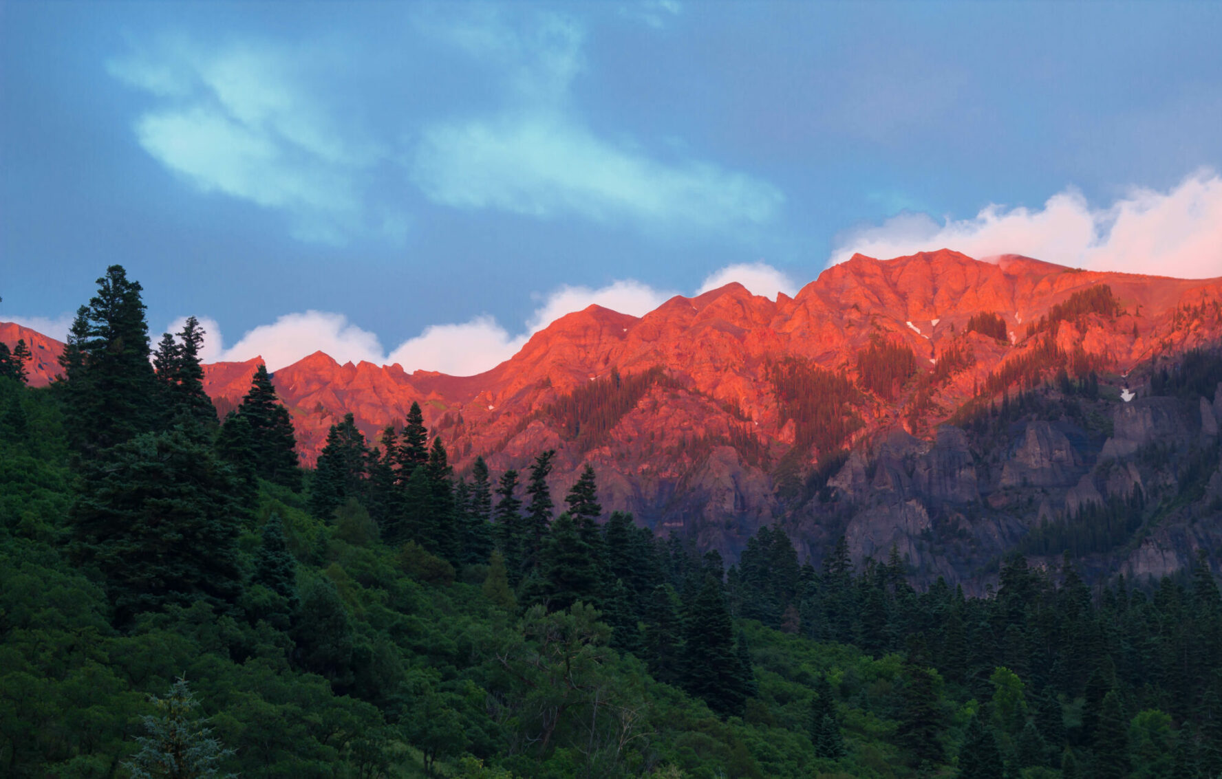 Ouray is home to 71 summits, ridges, ranges, trails, including two 14ers: Mount Sneffels and Wetterhorn Peak.