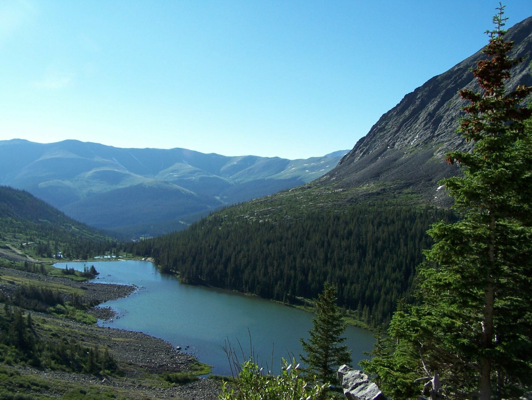 Blue Lake sits above the town of Breckenridge, with beautiful views.