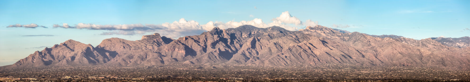 A panorama of the Santa Catalina Mountains just outside of Tucson, AZ.