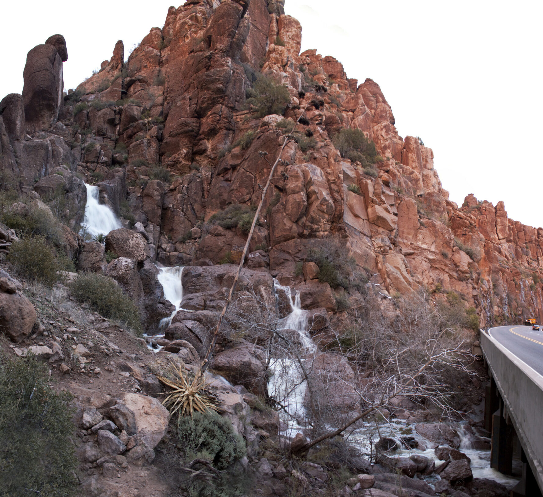 Waterfalls pour into Queen Creek