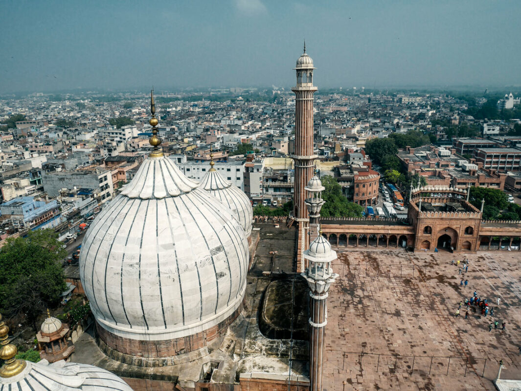 An aerial view of Delhi, India