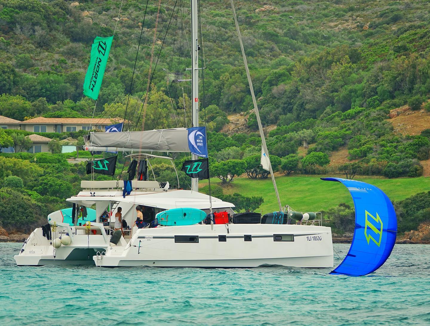 A catamaran in Sardinia, Italy