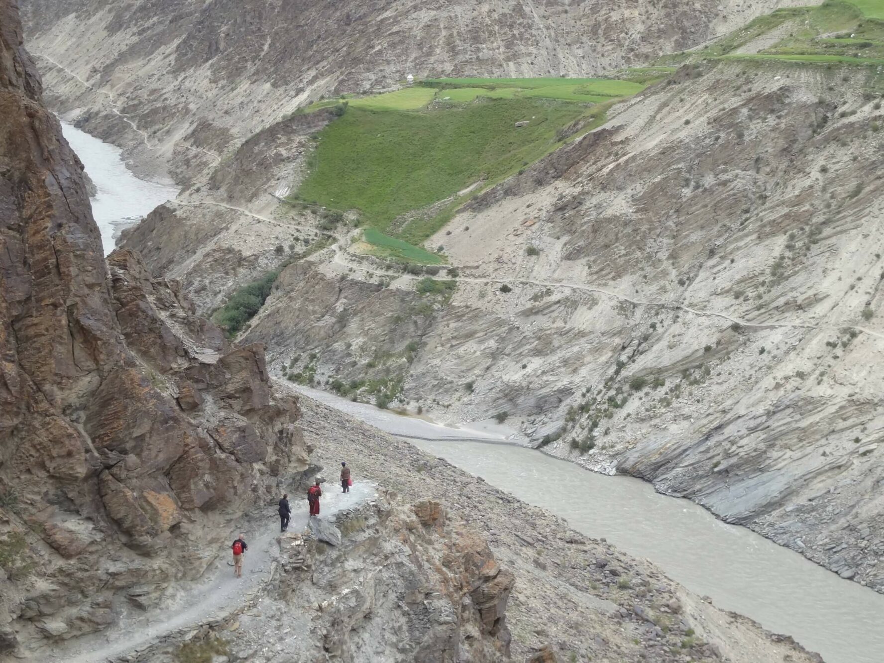 Four hikers on the Markha Valley trek