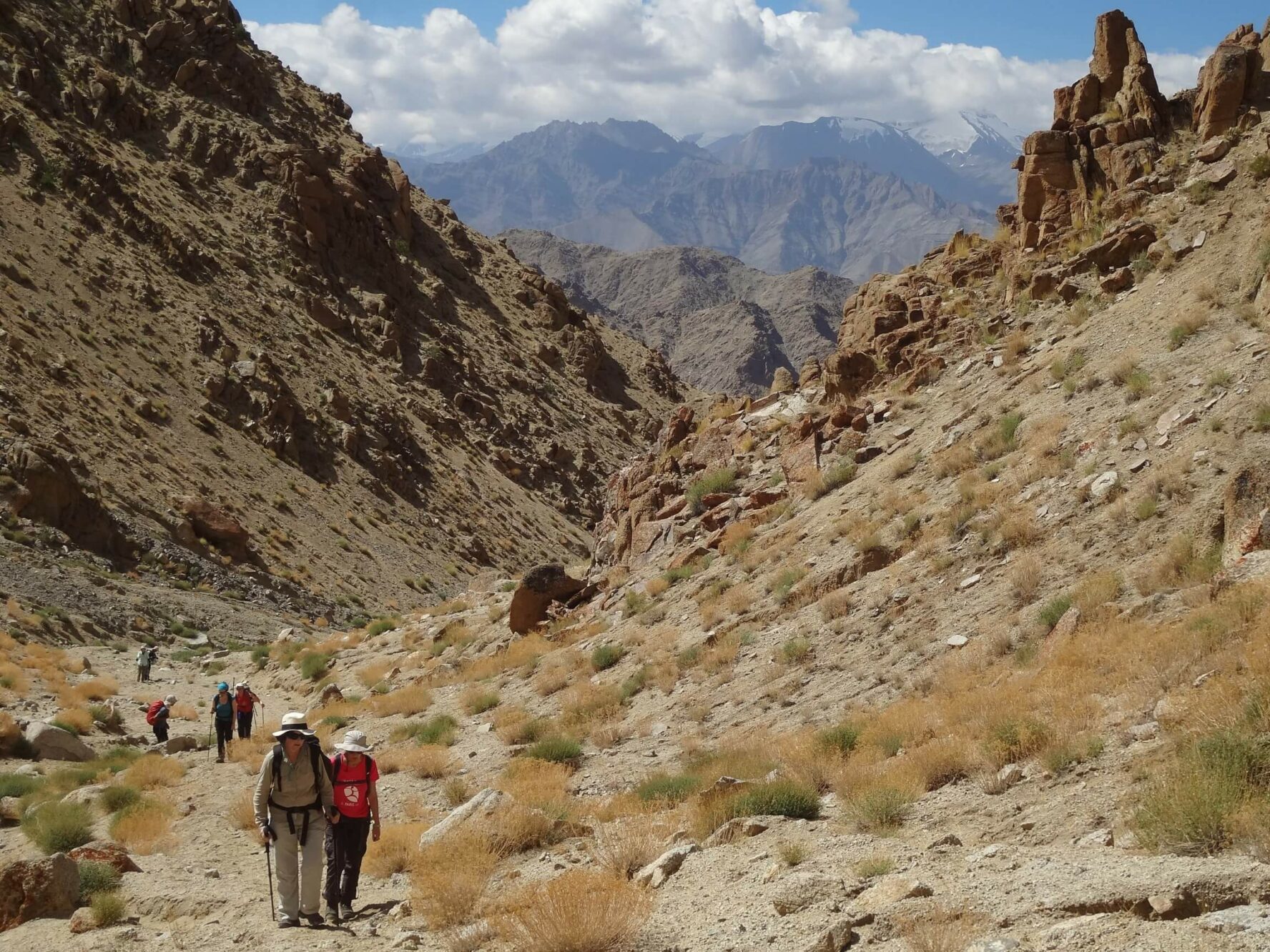 Hikers on the Sham Valley trek