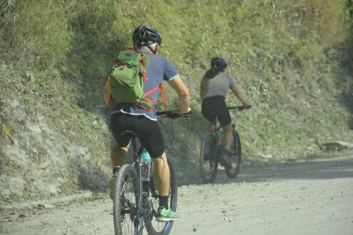 Mountain bikers in Sikkim
