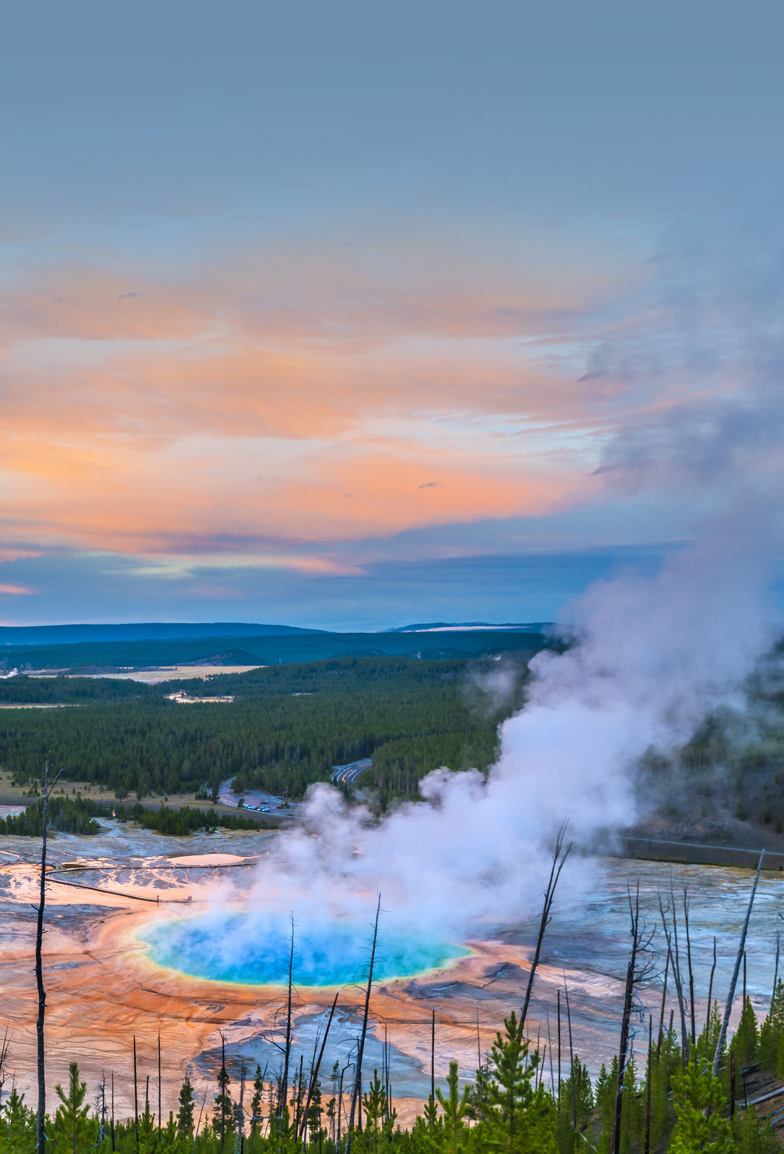 Grand Prismatic Geyser in Yellowstone.