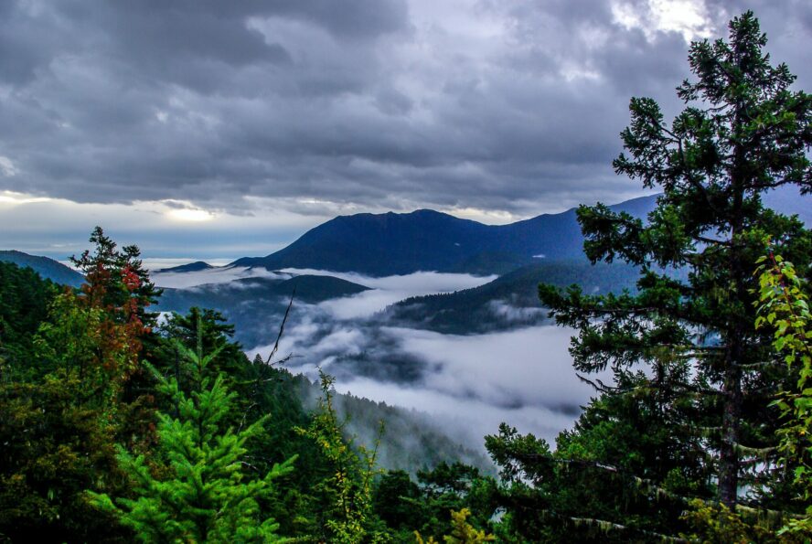 Changing weather on a hike in Olympic National Park