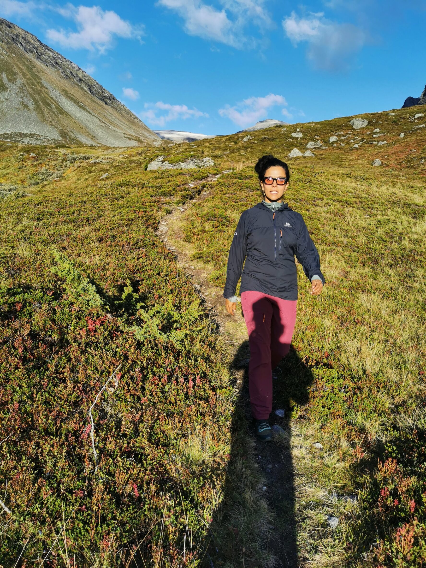 A hiker on a trail in Norway